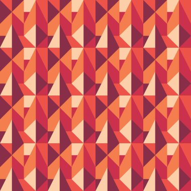 Geometrik arkaplan tasarımı. Soyut, pürüzsüz desen. Vektör şablon afişi. Kırmızı kahverengi renkler. Dekoratif mozaik süsü. 