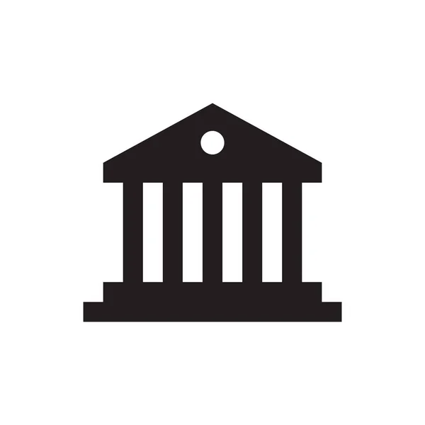 Ev yapımı mimarisi - web sitesi, mobil uygulama, sunum, bilgi için beyaz arkaplan vektör illüstrasyonu üzerine siyah simge. Portico antik bir tapınak konsept tasarımı. 