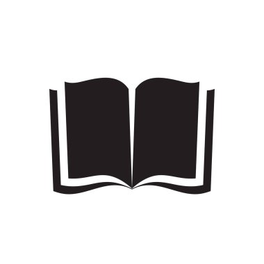 Kitap - siyah simge tasarımı. Eğitim kütüphanesi kavramı günah. Kitap simgesini aç. Kağıt sayfalar sembollü dergi. Vektör illüstrasyonu. 