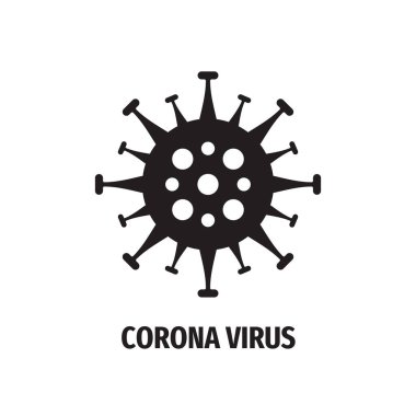 Corona virüs ikonu tasarımı. Bakteri konsept logo işareti. Covid-19 simgesi. Mikrop vektör sembolü. 