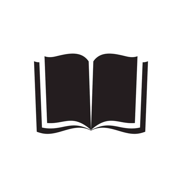 Kitap - siyah simge tasarımı. Eğitim kütüphanesi kavramı günah. Kitap simgesini aç. Kağıt sayfalar sembollü dergi. Vektör illüstrasyonu. 
