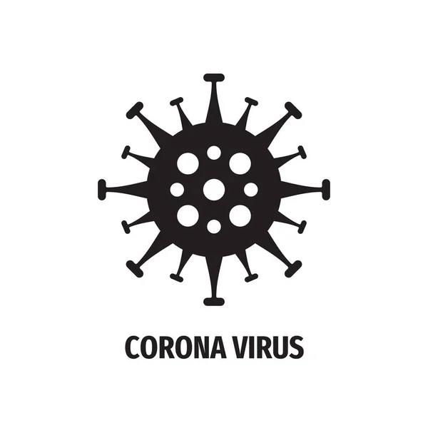 Corona Virüs Ikonu Tasarımı Bakteri Konsept Logo Işareti Covid Simgesi — Stok Vektör