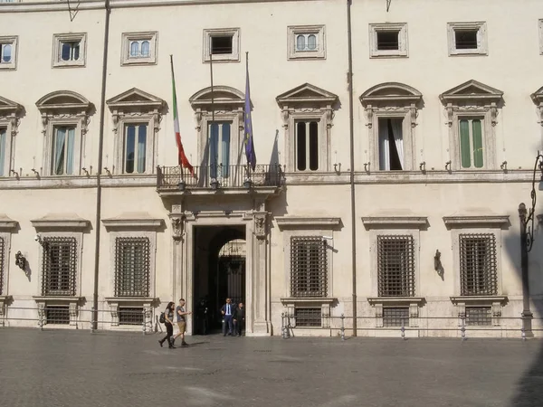 Roma Itália Circa Outubro 2018 Palazzo Chigi Sede Primeiro Ministro — Fotografia de Stock
