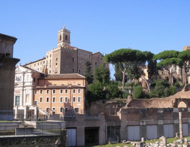 Kalıntıları Roma Forumu aka Foro Romano Roma, İtalya