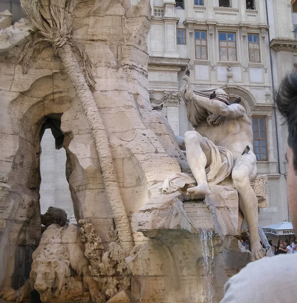 Roma Italia Circa Ottobre 2018 Fontana Dei Quattro Fiumi Progettata — Foto Stock