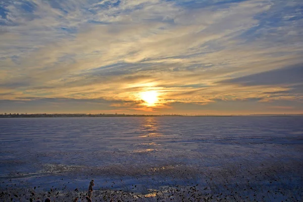 Kış manzarası. Ağaçlar kar kaplı. Frost'un dallar üzerinde.