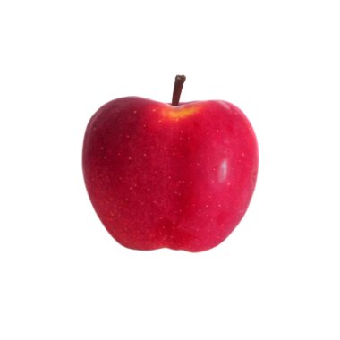 Olgun kırmızı elma beyaz arkaplanda izole edilmiş.