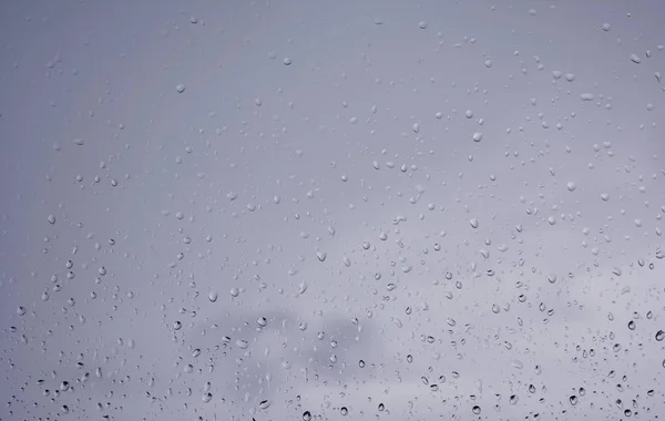 Gotas Chuva Superfície Vidro Textura Umas Baixas Água — Fotografia de Stock