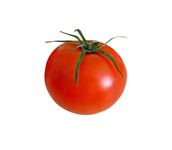 Tomate rojo maduro aislado sobre fondo blanco —  Fotos de Stock
