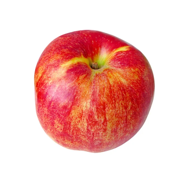 Güzel olgun kırmızı elma beyaz bir arkaplanda izole edilmiş.