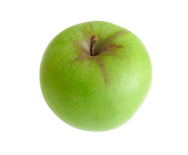 Piękne Dojrzałe Zielone Jabłko Odizolowane Białym Tle — Zdjęcie stockowe