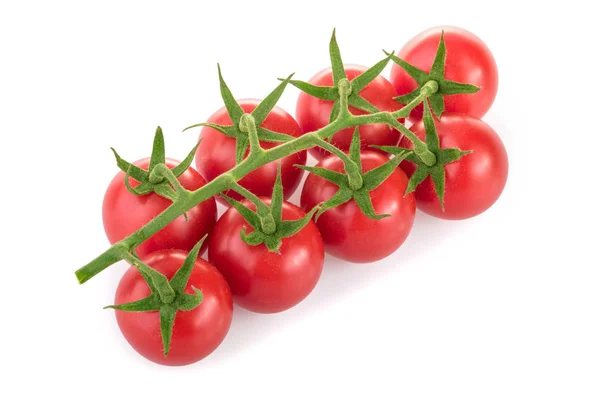 Tomates Cerises Isolées Sur Une Vue Dessus Blanche — Photo