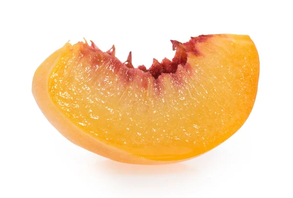 Peach Slice Isolated White Background — Stock Photo, Image