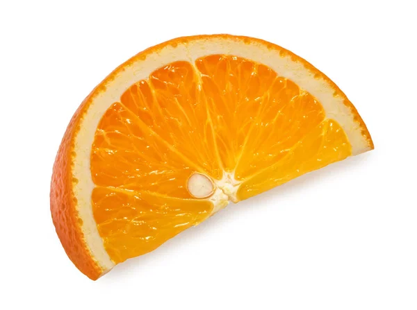 Orange Skiva Vit Bakgrund — Stockfoto