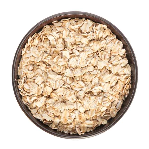 Rolled Oats Healthy Breakfast Cereal Oat Flakes Isolated White — Stock Photo, Image