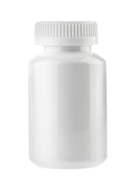 medicine white pill bottle isolated without shadow clipping path clipart
