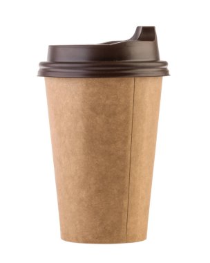 Tek kullanımlık kağıt fincan izole. Kırpma yolu-görüntü