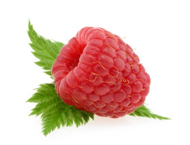 Beyaz arkaplanda yalıtılmış ahududu