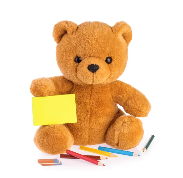 Teddy bear. child drawing concept isolated white background