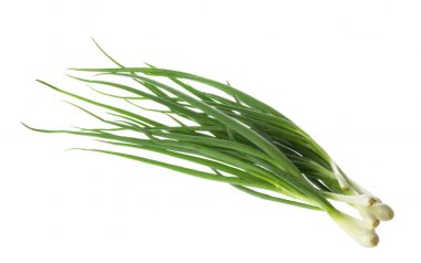 bunch of green onions isolated without shadow clipping path clipart