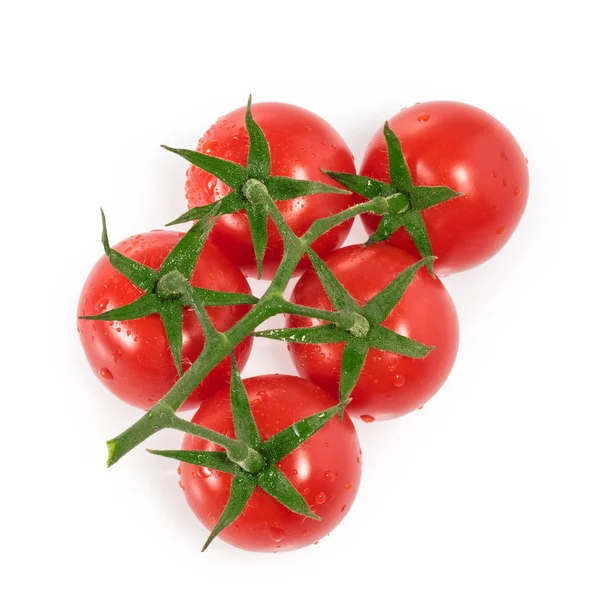 Cherry Tomatos izolowane na białym tle widok z góry — Zdjęcie stockowe