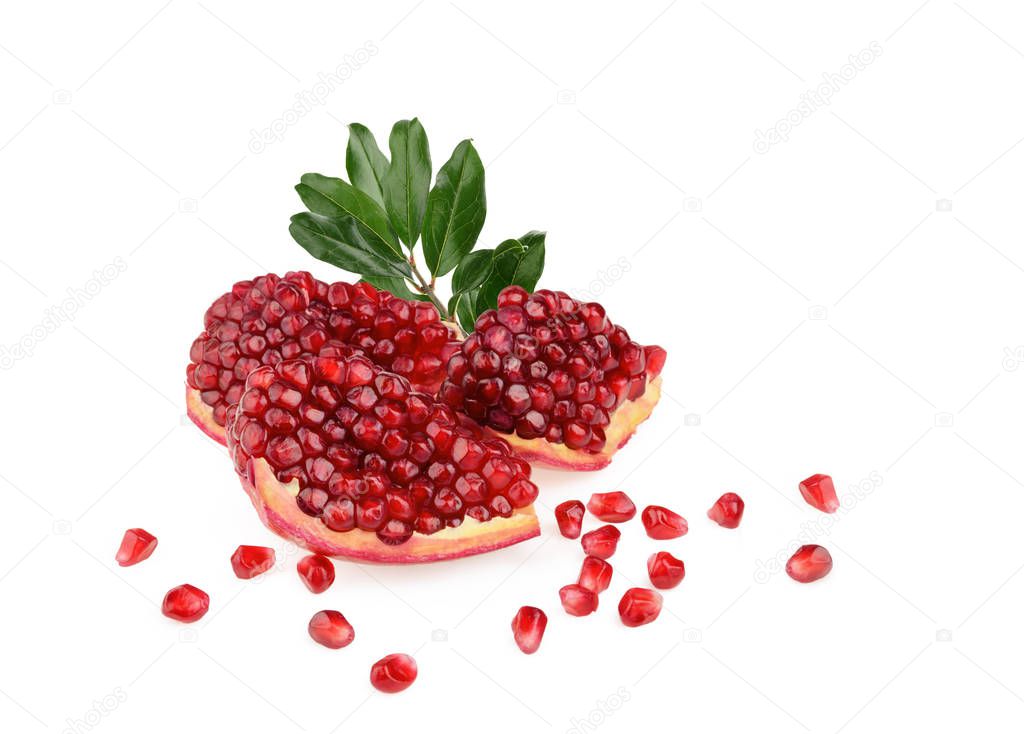 Pomegranate fruit isolated white background