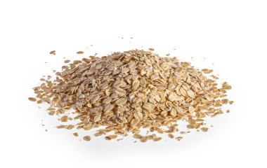 Beyaz arkaplanda yulaf lapaları izole