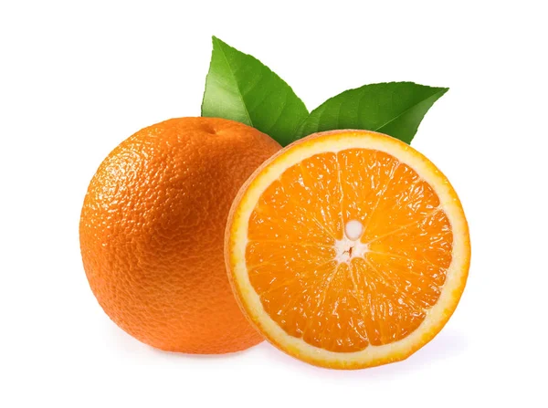 在白色背景上分离的橙子果 — 图库照片