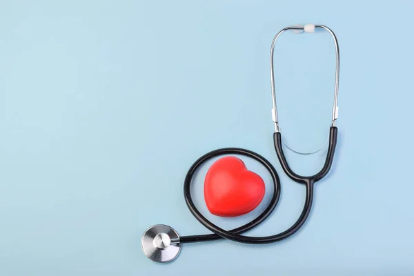 stethoscope with red heart. medical concept