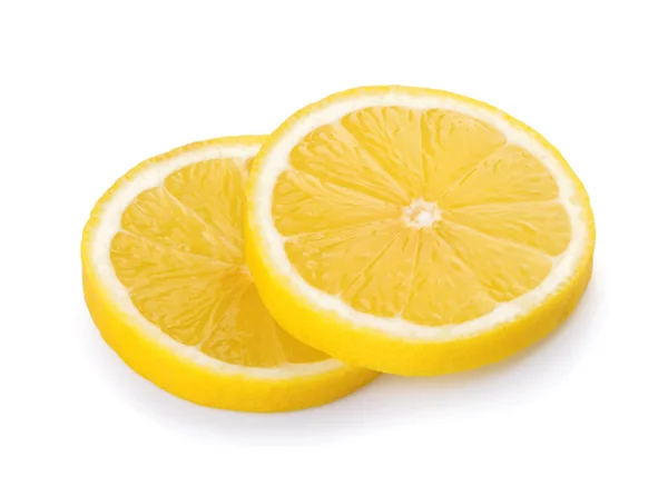 Citronskivor Isolerad Vit Bakgrund — Stockfoto