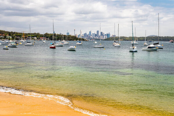 Sydney CBD skyline from Watson bay,NSW Australia