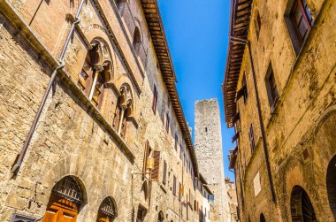 San Gimignano ve ünlü kuleleri, Siena, Toskana, İtalya