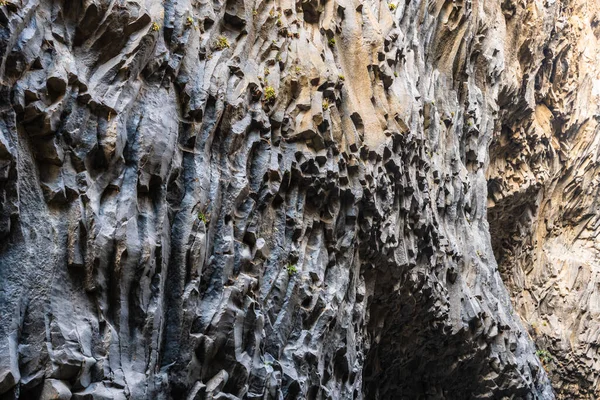 Вигляд Базальтові Скелі Водоспади Чисту Воду Ущелин Алькантара Сицилії Італія — стокове фото