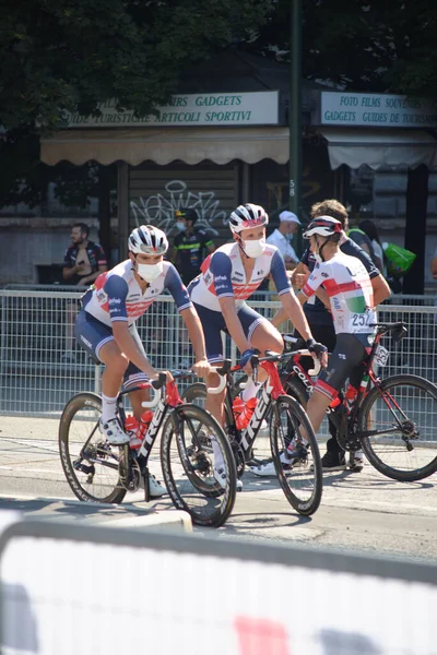 Milano Başlayan Sanremo Biten Yıllık Bisiklet Yarışı — Stok fotoğraf