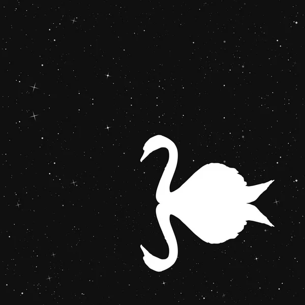 Swan på sjön i parken på kvällen — Stock vektor