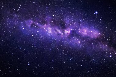  Vektör çizim gece yıldızlı gökyüzü ve Samanyolu
