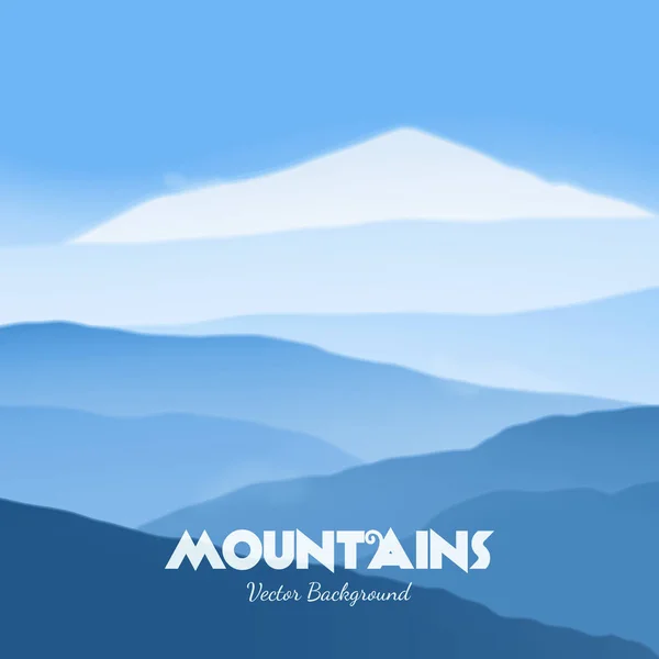 Montaña niebla paisaje — Vector de stock