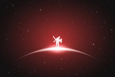  Adam kızı uzayda taşıyor.