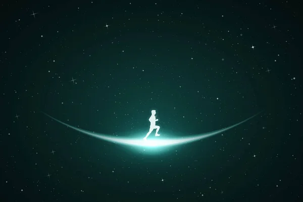 Человек бежит в космосе — стоковый вектор