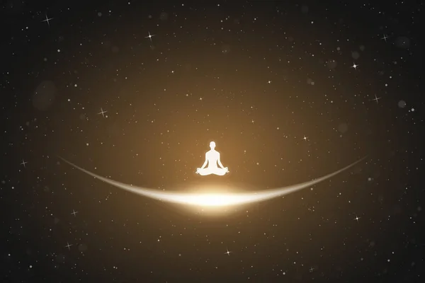 Uzayda yalnız yogi — Stok Vektör