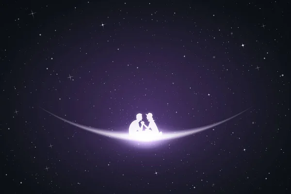 Amoureux dans l'espace — Image vectorielle