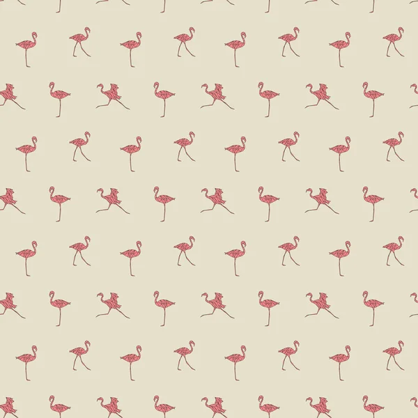 Modèle Sans Couture Avec Des Flamants Roses Polygonaux Faible Poly — Image vectorielle