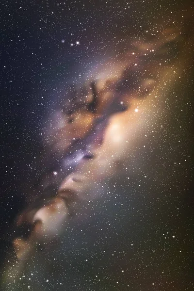 Sfondo Spaziale Con Cielo Stellato Notturno Lattea Illustrazione Vettoriale Con — Vettoriale Stock