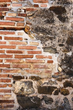 Boş Eski Tuğla Duvar Doku. Boyalı Sıkıntılı Duvar Yüzeyi