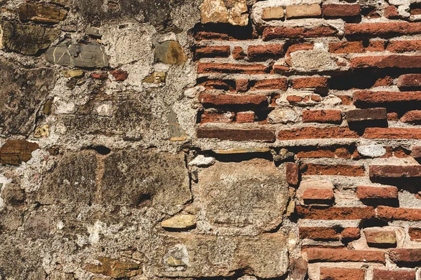 Boş Eski Tuğla Duvar Doku. Boyalı Sıkıntılı Duvar Yüzeyi