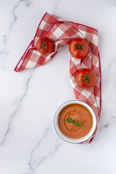 Homemade typical Spanish gazpacho. Tomato soup — Stock Photo, Image