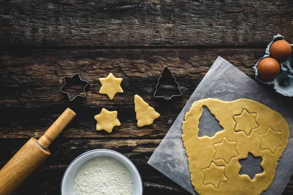Massa de biscoito de gengibre de Natal — Fotografia de Stock