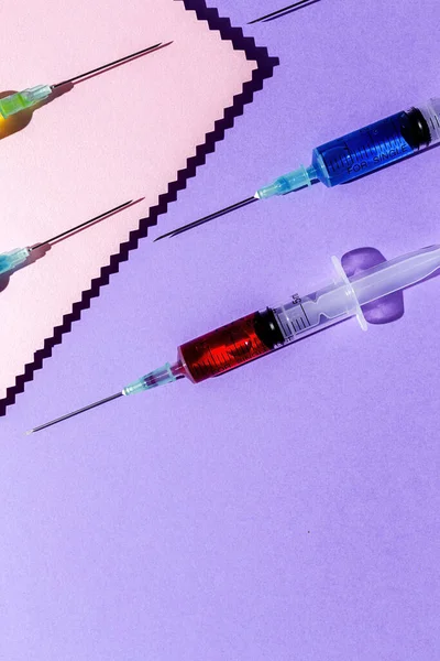 Covid Dosis Del Vial Vacuna Contra Jeringa Aguja Del Coronavirus — Foto de Stock