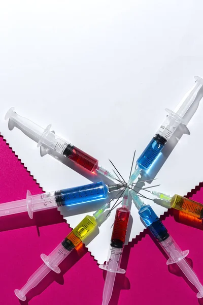 Covid Vaccine Vial Dose Coronavirus Needle Syringe Medical Concept Vaccination — Stock Photo, Image