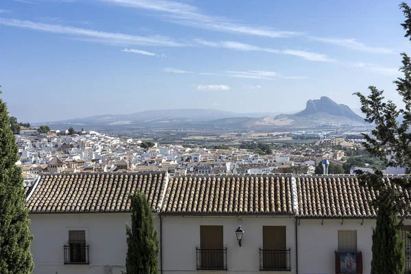 Traditionella Vita Andalusiska Byar Med Utsikt Antequera Málaga Spanien — Stockfoto